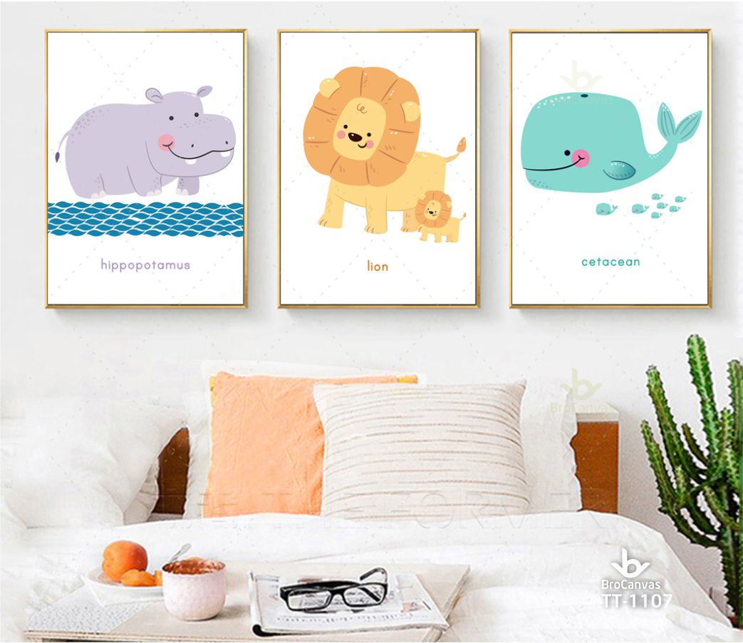 Tranh trang trí: "3 bức hải cẩu, sư tử, cá voi" tt-1107