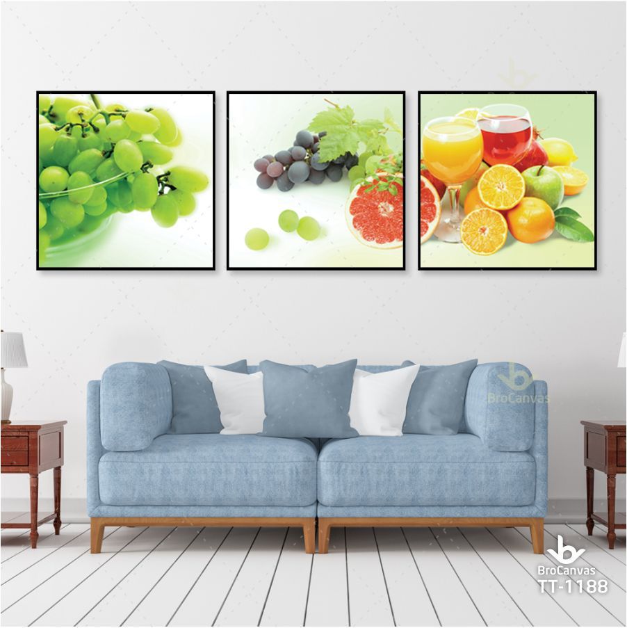 Tranh trang trí phòng bếp: "bộ 3 tranh trái cây" tt-1188