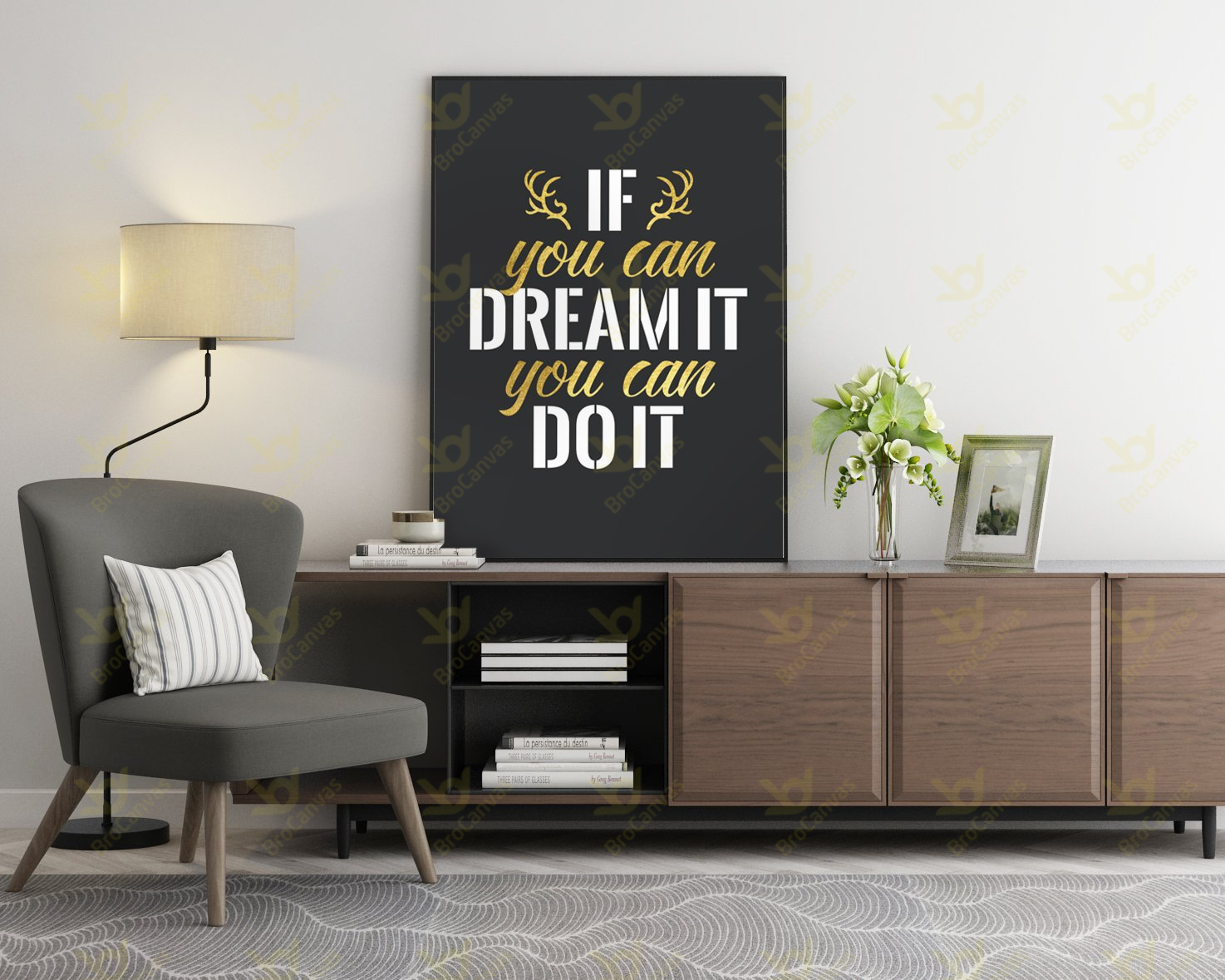 VPH5408 Tranh Slogan If You Can Dream It You Can Do It